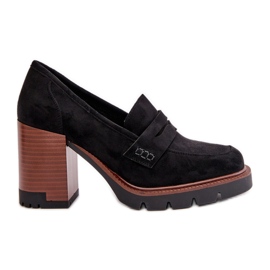 Scarpe con Tacco Alto da Donna in Eco Camoscio Nero Vinceza 58105