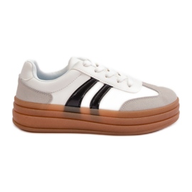 Sneakers Platform da Donna Bianche e Grigie Nesonice bianco
