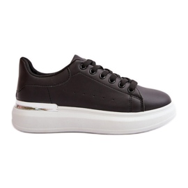 Sneakers Basse da Donna con Plateau, Realizzate in Eco Pelle, Nevelena Nero