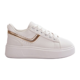 Sneakers Platform da Donna Realizzate in Eco Pelle, Brennessa Bianca e Oro bianco