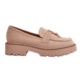 Mocassini Da Donna In Eco Camoscio Con Decoro, Verindalle Beige Chiaro