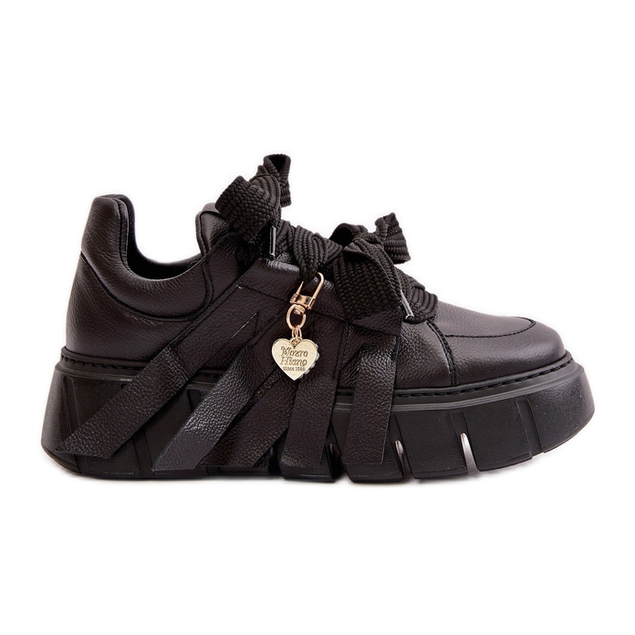 Sneakers da Donna in Pelle Su Platform Nere CheBello 4568 nero