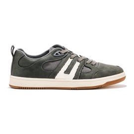 Scarpe sportive grigie realizzate in pelle ecologica grigio