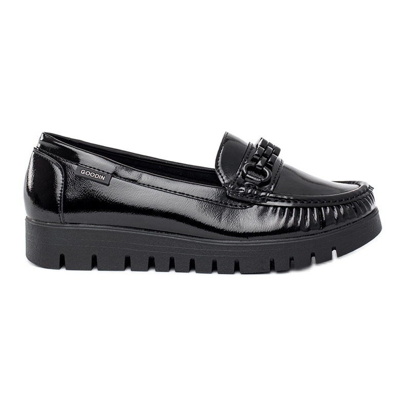 Goodin Scarpe da donna in vernice con suola spessa nero