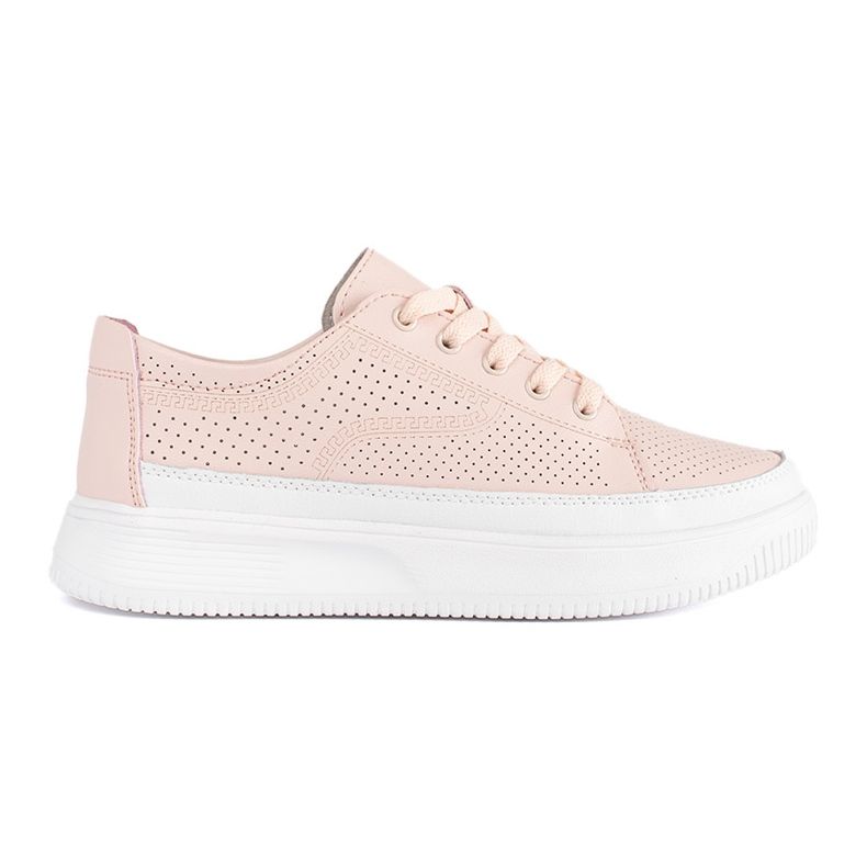 Sneakers in pelle rosa traforata di Sergio Leone