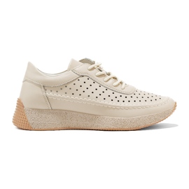 Sergio Leone Scarpe sportive da donna in pelle beige