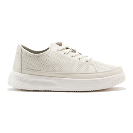 Sneakers bianche in pelle traforata di Sergio Leone bianco