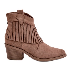 Stivali Cowboy Da Donna Con Cerniera Eco Camoscio Marrone S.Barski HY42-127