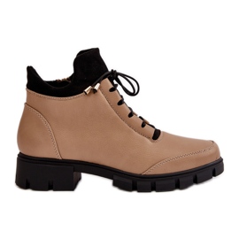 Stivali Bassi Isolanti da Donna Realizzati in Eco Pelle, Erisabelle Beige