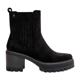 Stivali con Tacco Alto da Donna Realizzati in Eco Pelle Scamosciata, Caldo Nevitas Nero