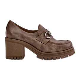 Zazoo 20175 Scarpe con Tacco Alto da Donna, Pelle Naturale, Beige Scuro