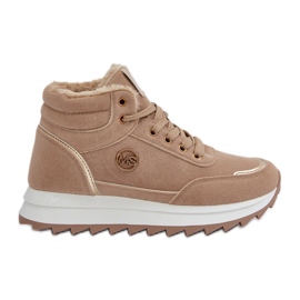 Scarpe sportive isolanti da donna su piattaforma Khaki Ariatte beige