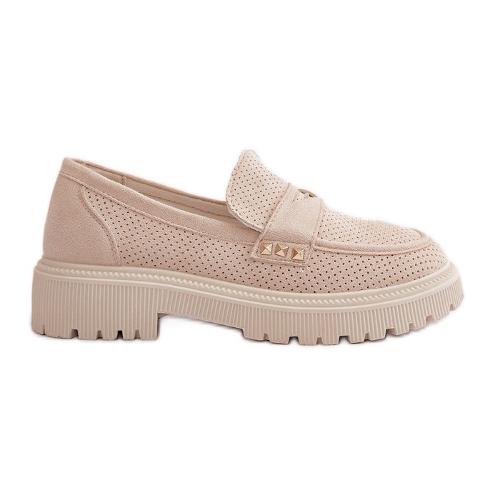 Scarpe traforate da donna Mocassini Beige chiaro Tannes