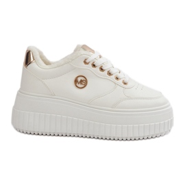 Sneakers sportive isolate da donna con suola spessa, Ardiela bianca bianco