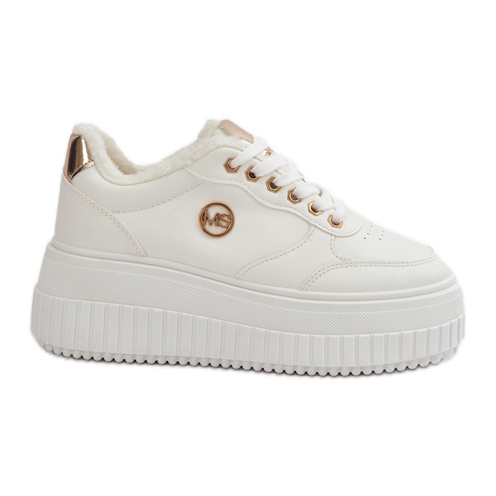 Sneakers sportive isolate da donna con suola spessa, Ardiela bianca