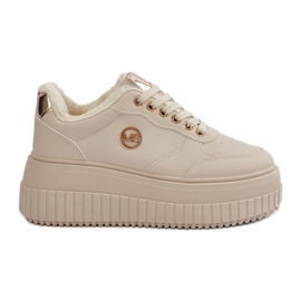 Sneakers sportive isolanti da donna con suola spessa, Ardiela beige