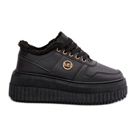 Sneakers sportive isolate da donna con suola spessa, Nero Verisha
