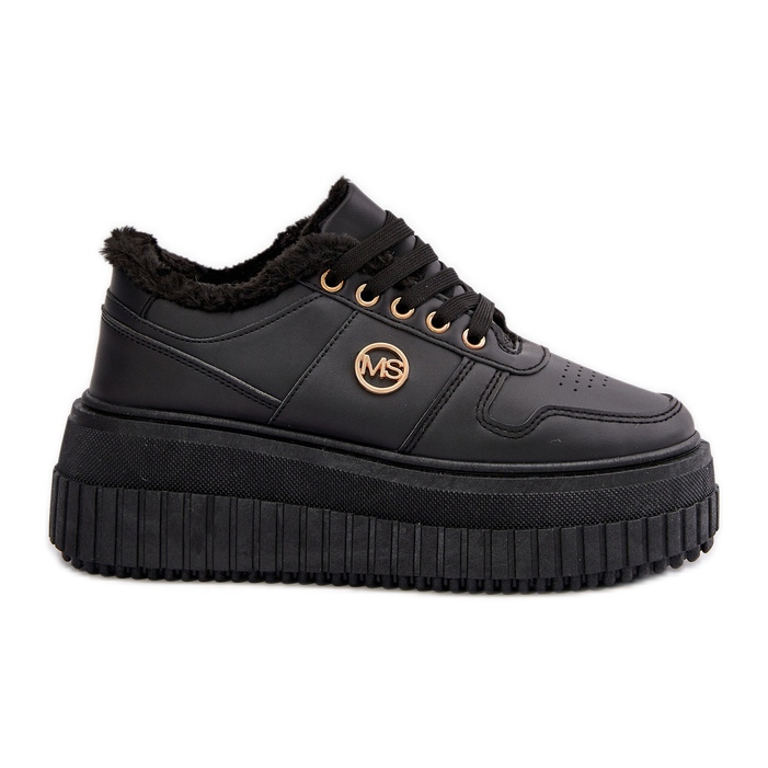 Sneakers sportive isolate da donna con suola spessa, Nero Verisha