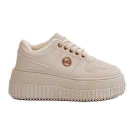 Sneakers sportive isolanti da donna con suola spessa, Beige Verisha