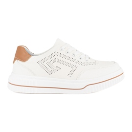 Scarpe sportive bianche in pelle traforata bianco