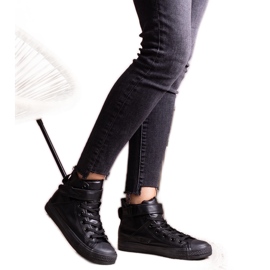 Sneakers alte nere realizzate in ecopelle Bonbonita nero