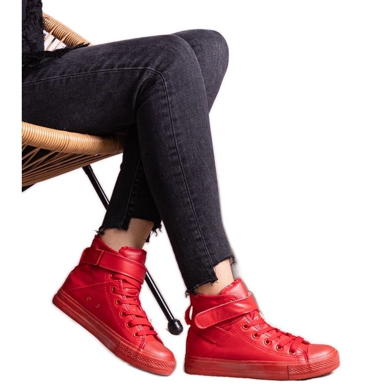 Sneakers alte rosse realizzate in ecopelle Bonbonita rosso