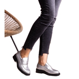 Mocassini Élodie eleganti color argento