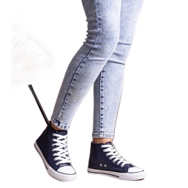 Sneakers alte blu navy realizzate in eco pelle di Boniface