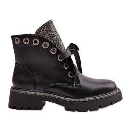 Stivaletti Caldi Da Donna In Eco Pelle Decorati Neri Rilatha nero