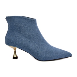 Stivaletti In Denim Da Donna Con Tacco Alto, Terlena Blu