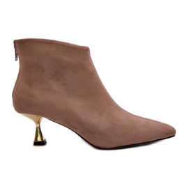 Stivali Tacco Alto da Donna Eco Camoscio Terlena Beige Scuro