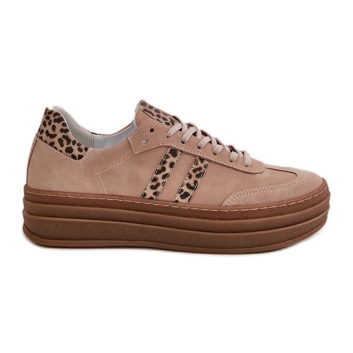 Zazoo N1068S4 Sneakers da Donna in Camoscio con Plateau Leopardato Rosa
