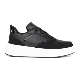 Sneakers nere da donna con suola spessa nero