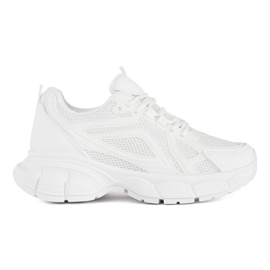 Sneakers bianche con suola spessa bianco