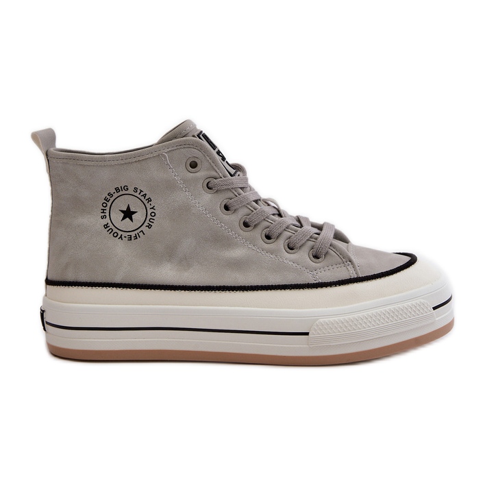 Sneakers da donna isolate sulla piattaforma in ecopelle Big Star OO274070 Bianco grigio