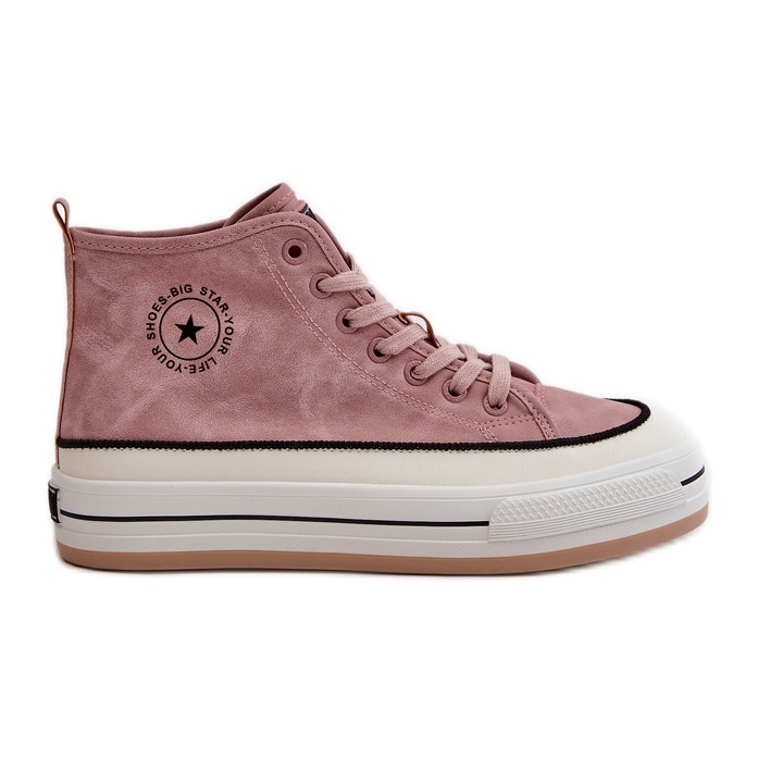 Scarpe da ginnastica da donna isolate sulla piattaforma in ecopelle Big Star OO274068 Rosa