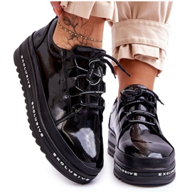 S.Barski Sneakers Chantal in vernice nera nero