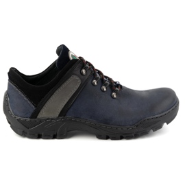 Olivier Scarpe da trekking da uomo in pelle 311GT, blu navy