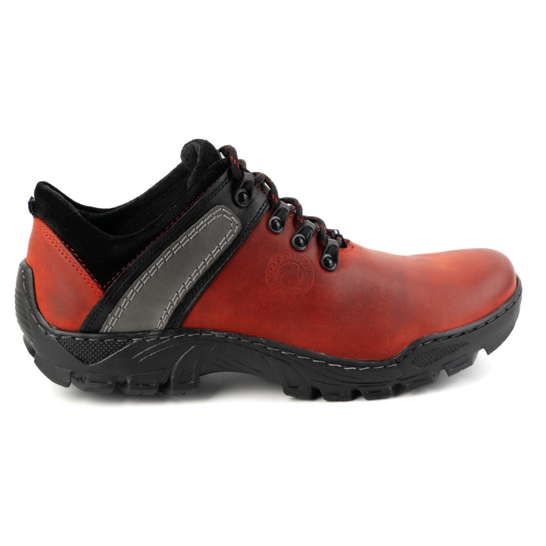 Olivier Scarpe da trekking da uomo in pelle 311GT rosse rosso