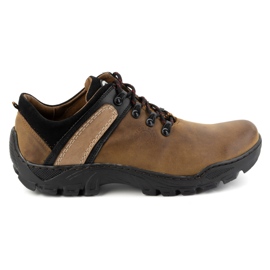Olivier Scarpe da trekking da uomo in pelle 311GT marrone arancia
