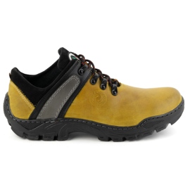 Olivier Scarpe da trekking da uomo in pelle 311GT, gialle giallo