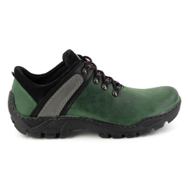 Olivier Scarpe da trekking da uomo in pelle 311GT, verdi verde