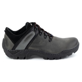 Olivier Scarpe da trekking da uomo in pelle 311GT, grigie grigio