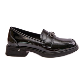 Mocassini da Donna in Pelle Verniciata in Pelle Naturale, Nero Vinceza 58409