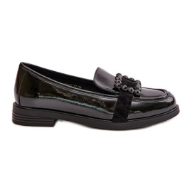 Mocassini da donna in vernice con decoro, Vinceza Nero 58389