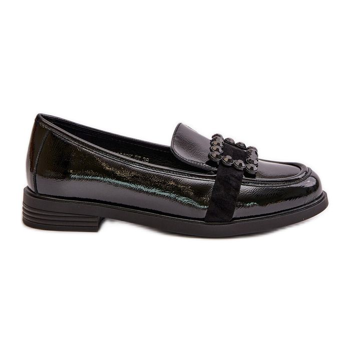 Mocassini da donna in vernice con decoro, Vinceza Nero 58389