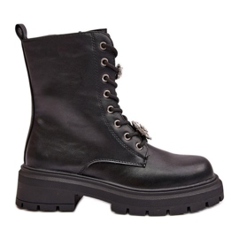 Stivali Worker Da Donna In Eco Pelle Con Spille, Kristine Nere nero