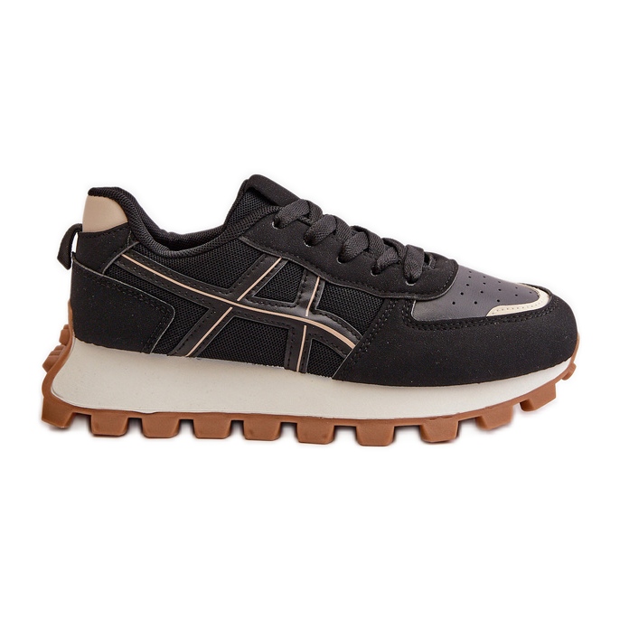 Sneakers da Donna, Scarpe Sportive Stringate, Platform Mialunae Nera nero