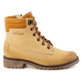 Olivier Stivali in pelle da donna, stivali invernali isolanti, 365BB, sabbia beige