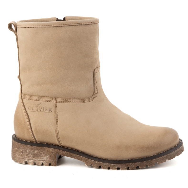 Olivier Stivali invernali isolanti in pelle da donna 340BB, beige